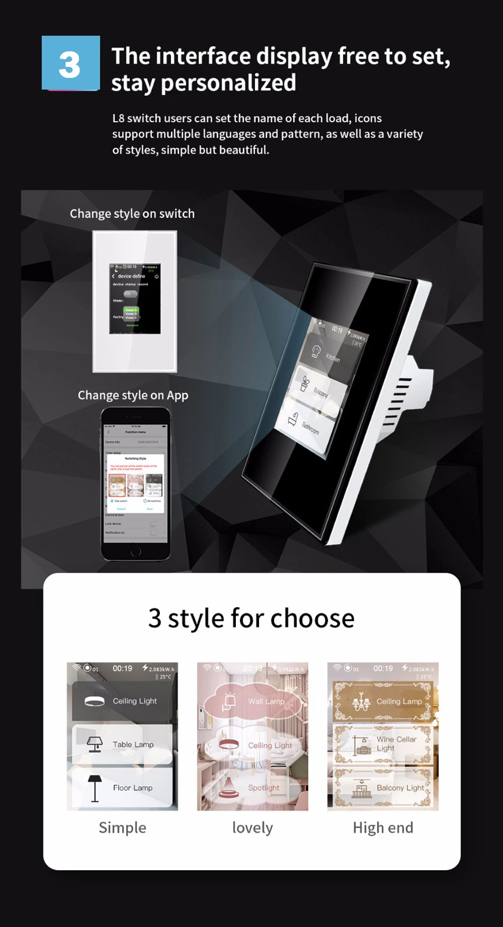 Homekit WiFi Smart LCD Light Switch Curtain Switch US Touch Wall Light Switch Al
