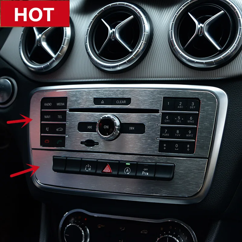 

Interior Middle Console CD Cover Trim 2pcs For Mercedes-Benz CLA C117 X117 W117 2013-2018 Car accesories interior Car Trim