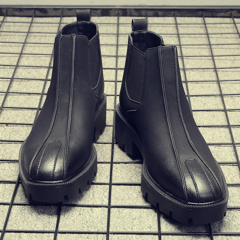 

2020 MEN'S SHOES Extra Large Chelsea Boots Leather Boot England Trend Martin Boots Men's Thick Bottomed Short Boots Men's Boots