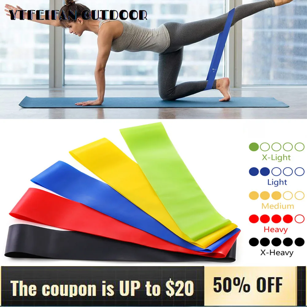Gym Elastic Yoga Rubber Stretch Resistance Exercise Fitness Band Strap Popular S 