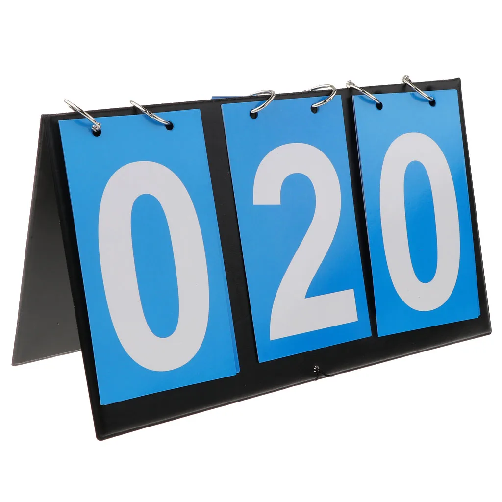 3 Digit Durable Sports Equipment Flip Scoreboard PVC Cards for Basketball, Table Tennis, Volleyball