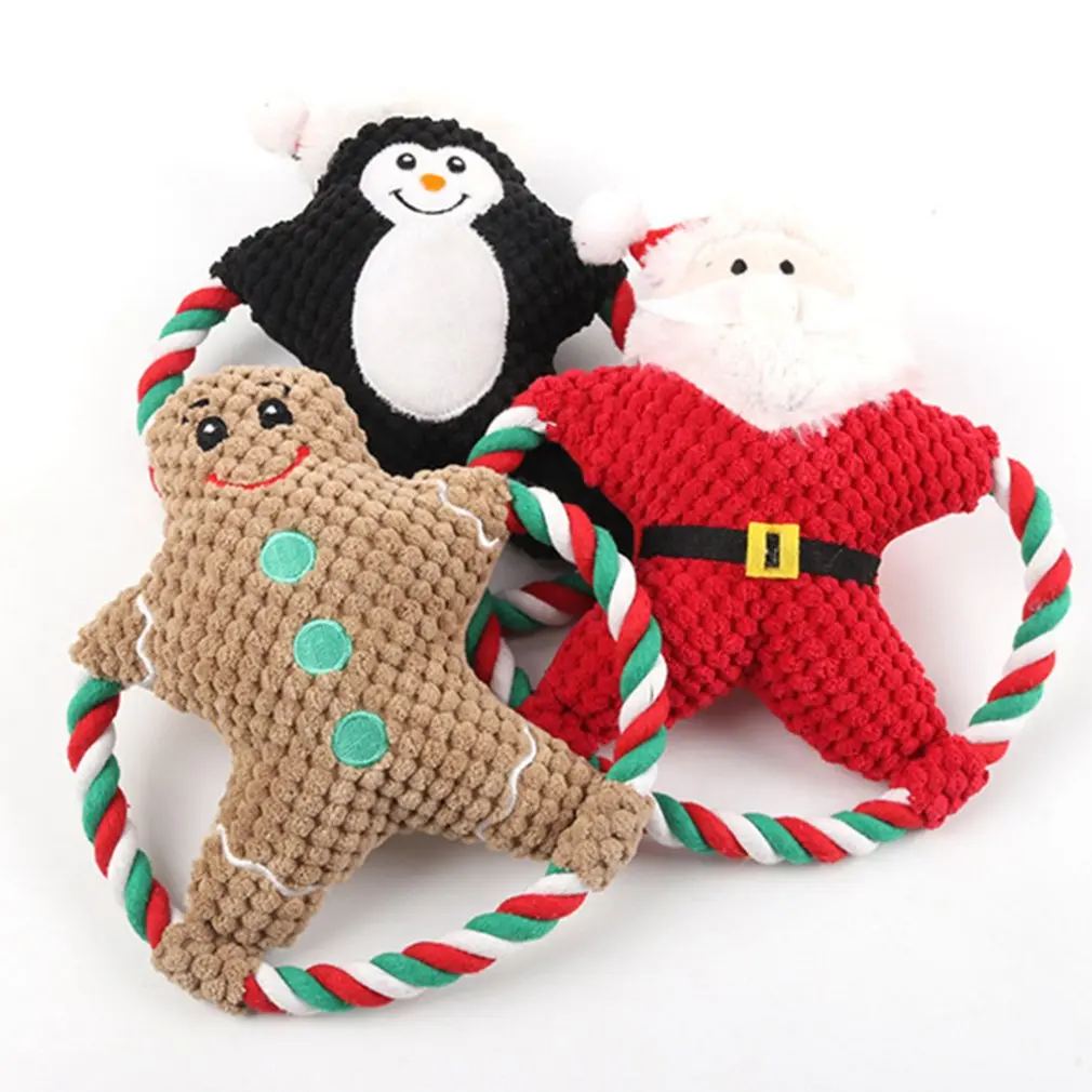 

Pet Plush Toy Dog Vocal Cartoon Cotton Rope Christmas Toy Molar Bite Venting Toy Professional Fashion Portable