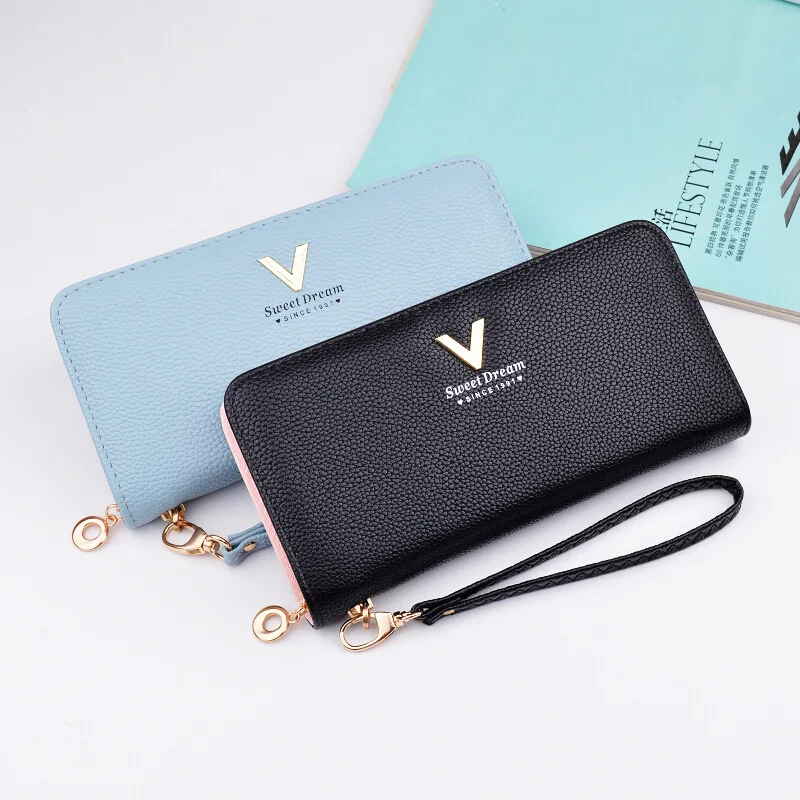 2021new ladies pu leather long wallet zipper wallet women fashion high-quality large-capacity mobile phone bag card bag wallets