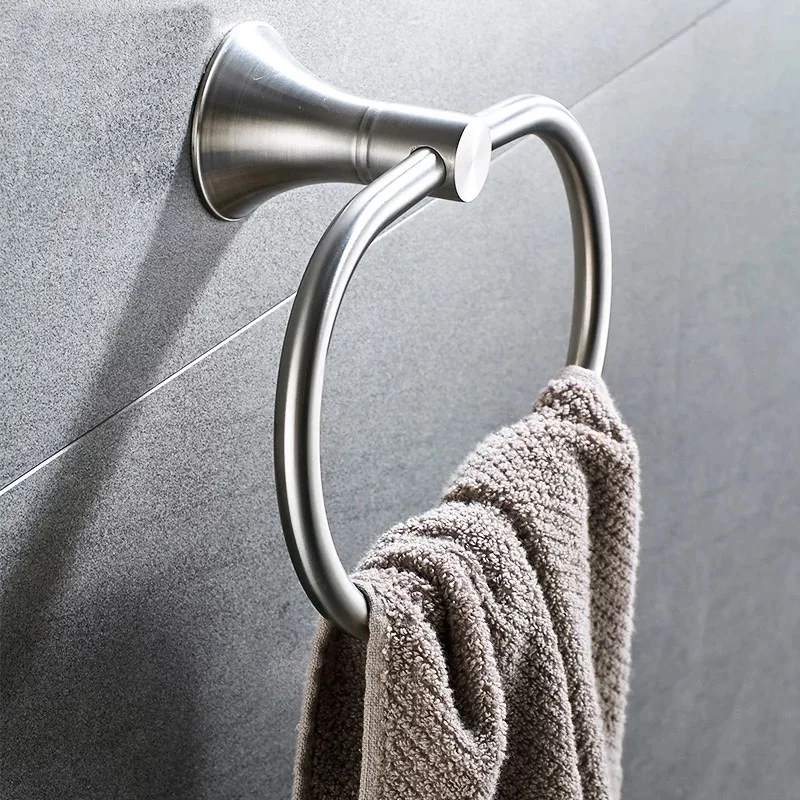 Кольца для полотенец из нержавеющей стали для ванной комнаты с проволочным рисунком, круглые вешалки для полотенец/Настенные Аксессуары для ванной комнаты