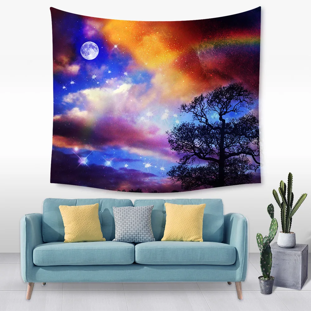

Galaxy Hanging Wall Tapestry Hippie Retro Yoga Beach Mat Blanket Wall Hanging Tapestries Home Decor Bedroom Living Room
