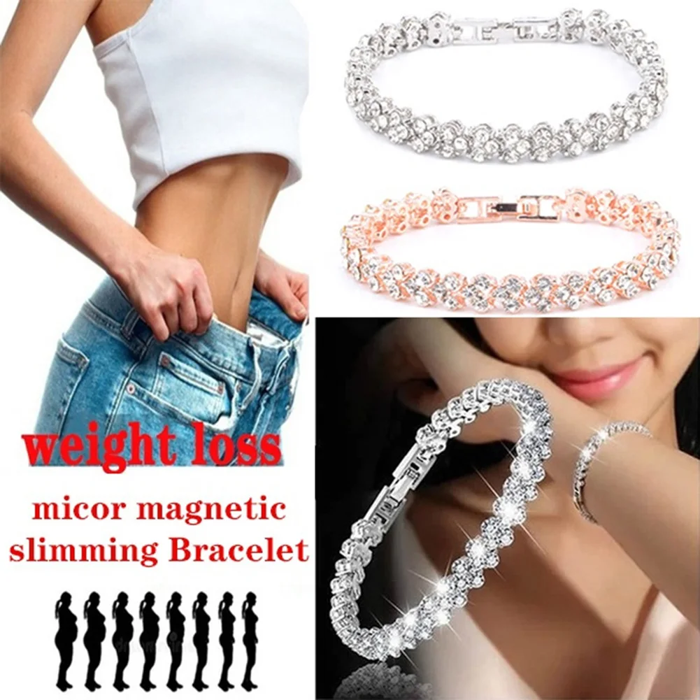 Crystal Full Diamond Bracelet Weight Loss Beaded Ball Chain Health Care Therapy
