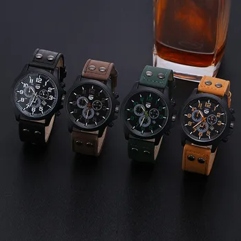 

Relogio Military Leather Quartz Watch Waterproof Date Analog Men's Wrist Watches Fashion Luxury Sport Watch Relogio Masculino