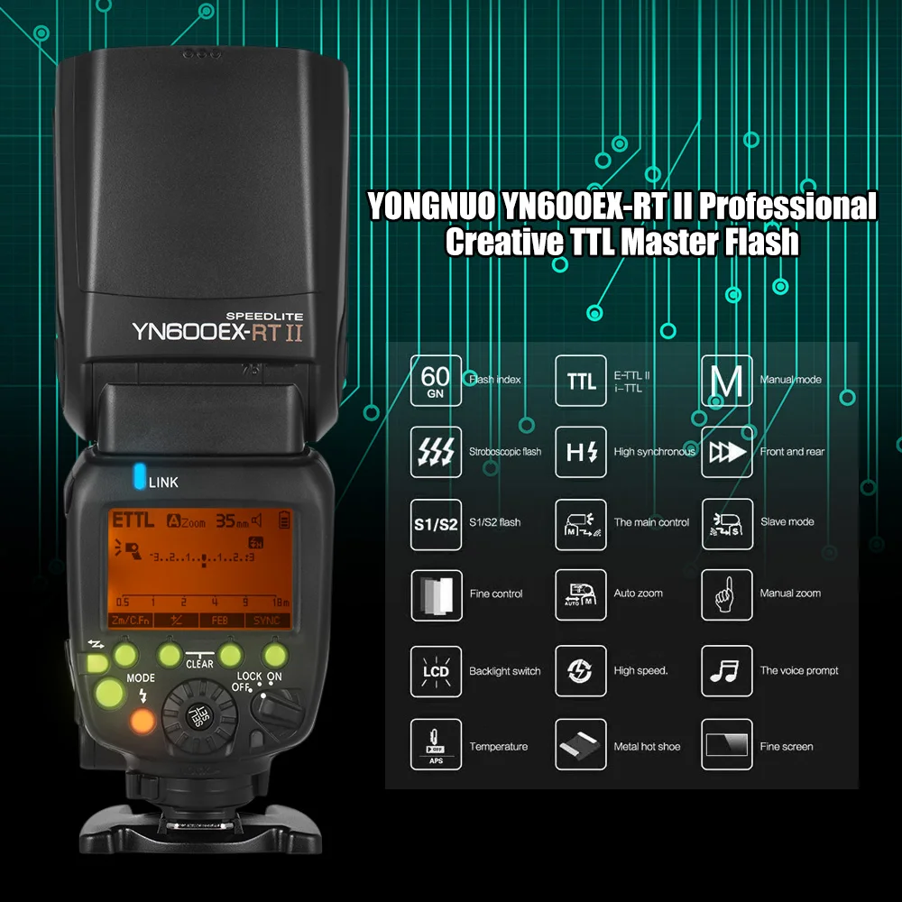 YONGNUO YN600EX-RT II Профессиональный креативный TTLYN-E3-RT II передатчик вспышка триггер для камеры Canon 600EX-RT YN6000 EX RT II