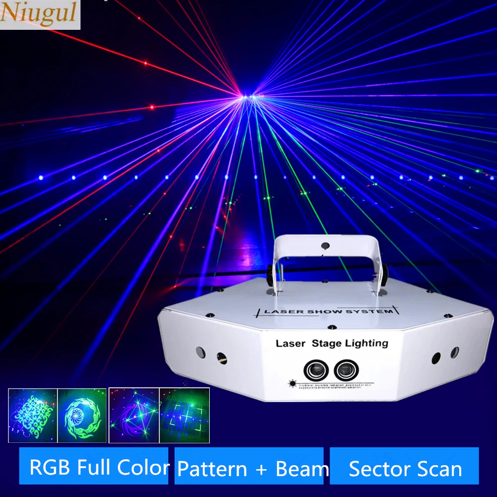 

6 Eyes Sector RGB Scan Laser Image Line Beam Scanner DMX DJ Dance Bar Coffee Xmas Party Disco Effect Lighting Laser System Show