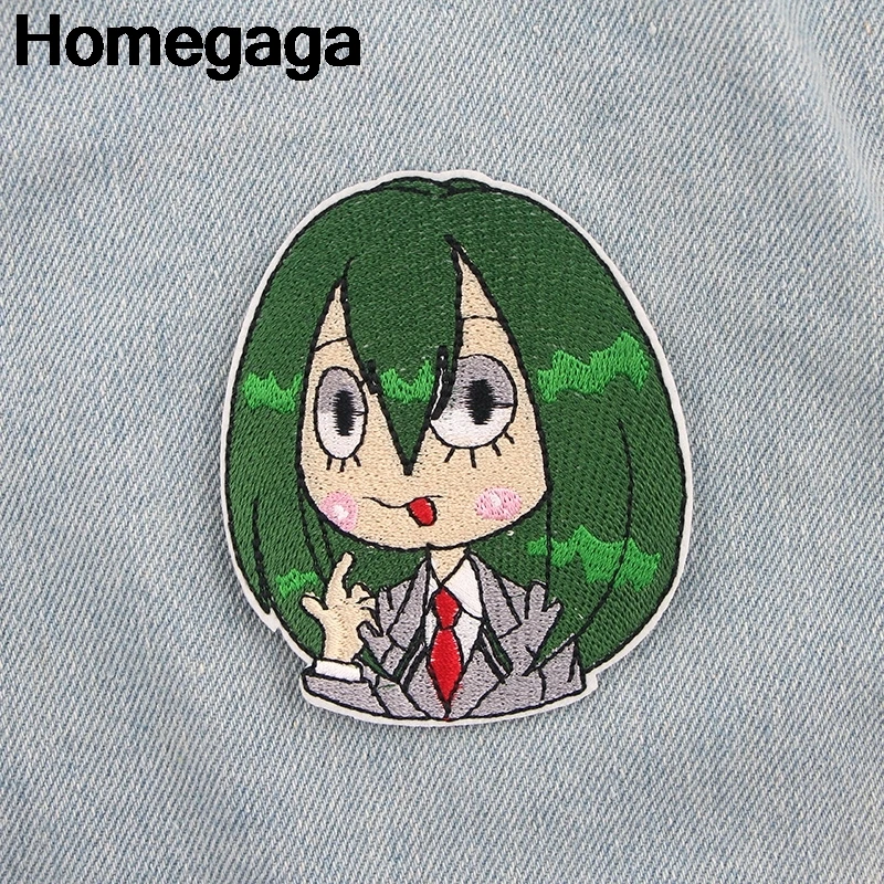 

10pcs/lot Homegaga My hero academia cartoon DIY embroideried patches iron on clothes decorations stickers badge patchwork D2312