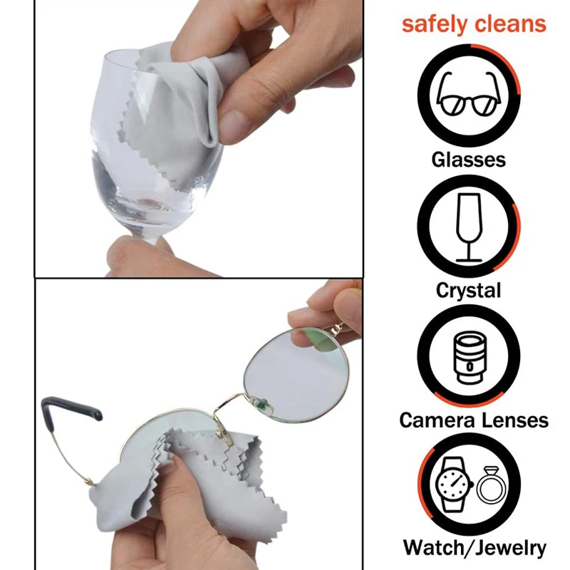 Fiber Cleaning Cloth Microfiber Rag Computer Screen Camera Lens Remove Fingerprints Oil Dust Dirt Cleaning Tools 10/20pcs