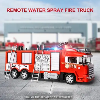 

Remote Control Fire Engine Simulation Electric Fire Trunk One-button Water Spray RC Car Toy with Sound and Light for Kids