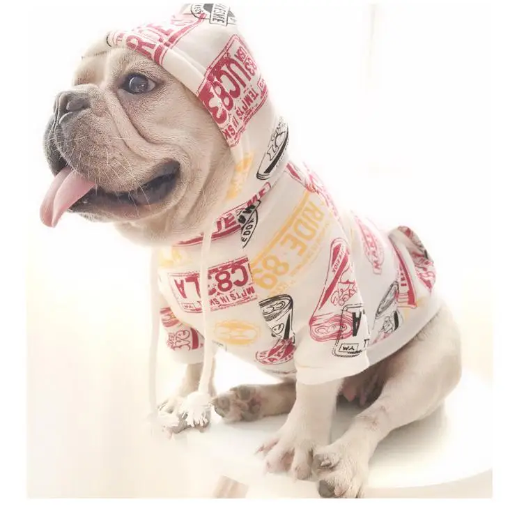 Sport Brand Dog Warm Clothing Coat French Bulldog Hoodie Small Sweaters For Chihuahua With Hoodies Large Dog Cat Hoodie Shirt - Цвет: as pictures