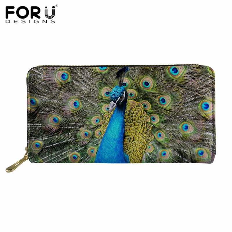 FORUDESIGNS/Новинка; Модные женские кошельки с павлином; длинный кожаный клатч; кошелек на молнии; сумка для мобильного телефона; органайзер для карт; billetera hombre - Цвет: L2852Z21