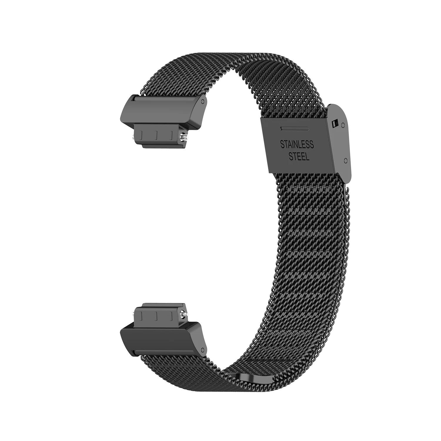 Стиль из нержавеющей стали сетка сменный ремешок для Fitbit Inspire/Inspire HR/ACE2 умный ремень браслет - Цвет: black