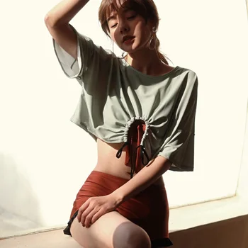 

Surf Swimwear Women Plavky Ladies Swimsuit Woman Bikini New Three Piece Push Up Print Polyester Sierra Surfer Plus Size Bathing