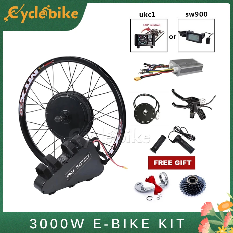 US $1.239.00 150mm dropouts ebike kit 48V72V 3000w e bike conversion Kit 90kmh speed 3000W ebike kit with 60V 245ah lithium battery