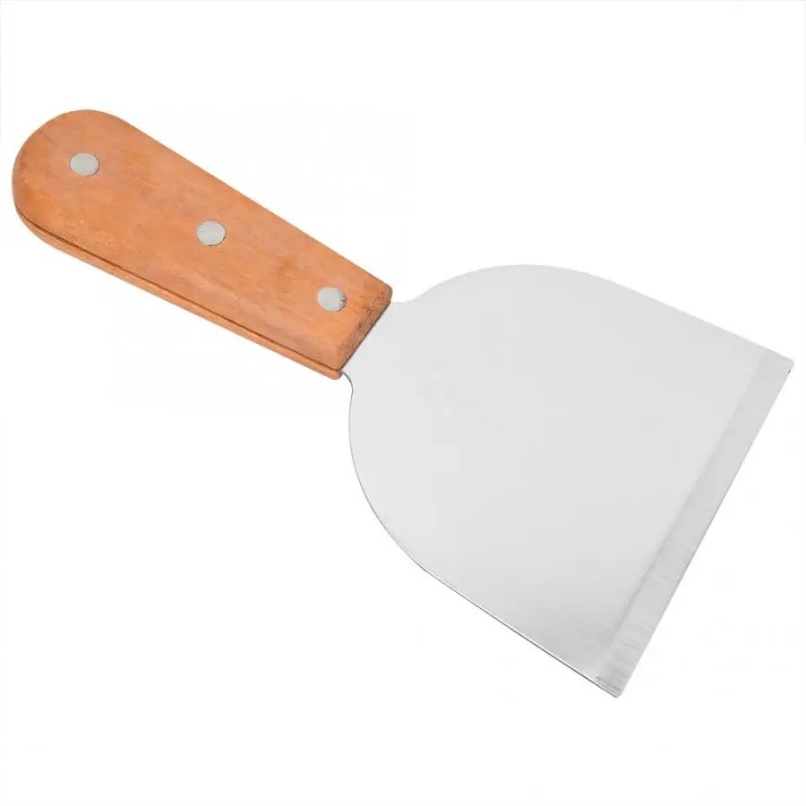 Stainless Steel Barbecue BBQ Grill Scraper Kitchen Cooking Steak Fried Shovel Pancake Flipper Non-stick Barbecue Cooking Shovel