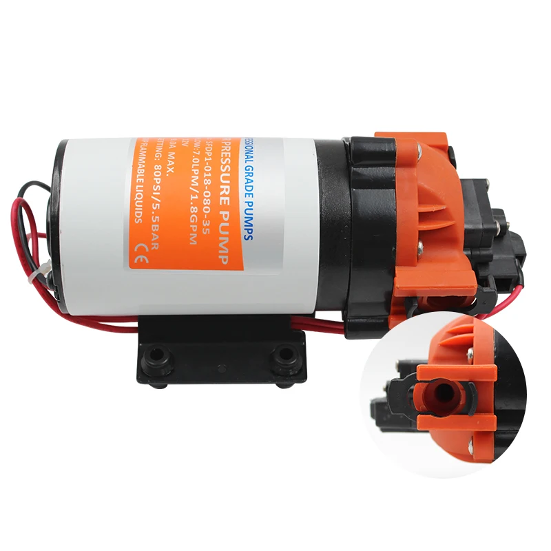 80 PSI 12V 24V Marine Water Pump 7LPM Diaphragm Pump Boat Accessories Showers Toilets