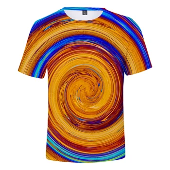 

Whirlpoo Vortex Eddy cos hot summer short-sleeved casual T-shirt unisex bottoming couple love parent-child role-playing