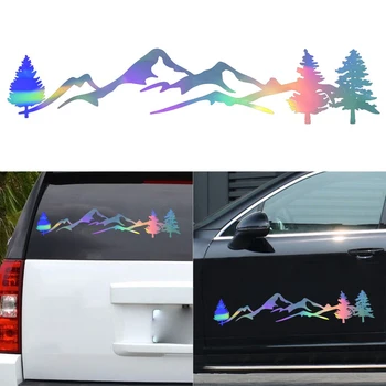 

Car Stickers Pine Tree Forest Car Vinyl Decal Decor Window Graphic Sticker Mountains Coast Funny Car Styling Accessories