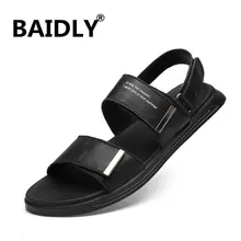 Летняя обувь; мужские сандалии; сандалии из натуральной кожи; качественные мужские пляжные сандалии; Прогулочные кроссовки в римском стиле