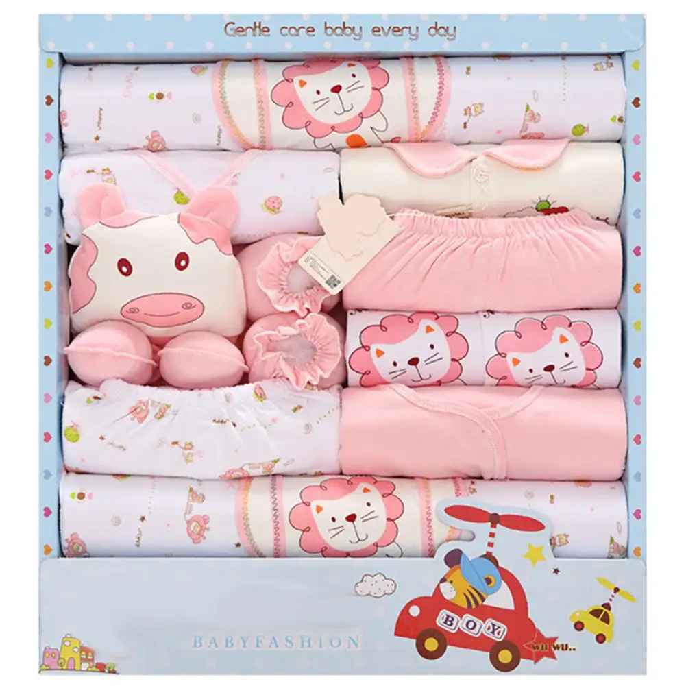 Kidlove/милый детский хлопковый костюм с героями мультфильмов; Подарочный комплект для детей ростом до 80 см - Цвет: Pink C