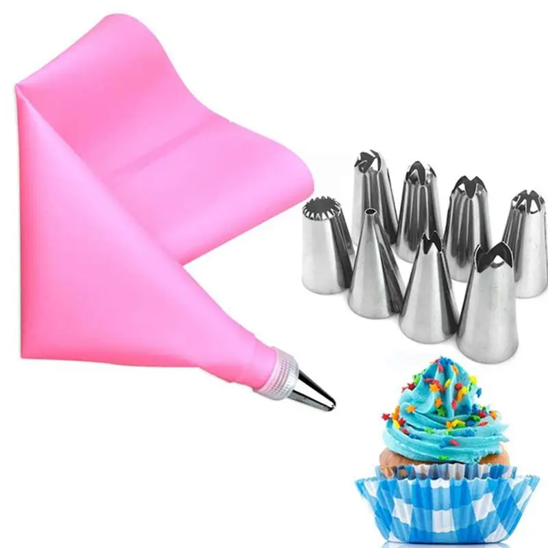 Pastry Bag Tips Cake Decorating Tips Set Icing Piping Cream Reusable Pastry Bags with Nozzle Set DIY Cake Decorating Tools