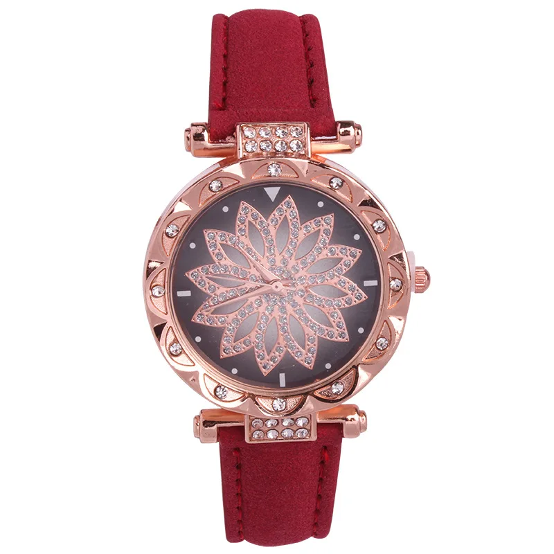 

Fortunes Colorful Crystals Leather Watch Strap STUDENT'S Watch Online Celebrity Douyin Celebrity Style Watch Quartz Ladies' Watc