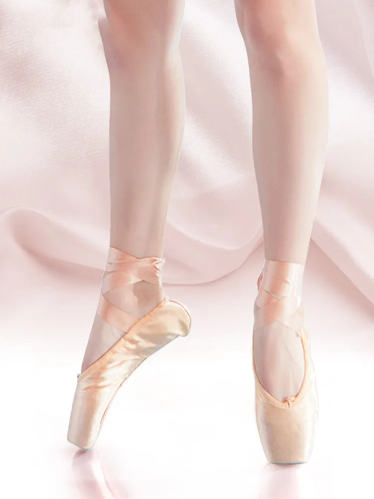 Girls Women Ladies Professional Ballet Pointe Shoes Satin Ballet Shoes With RibbonsProfessional Ballet Pointe Shoes Girls Women 2