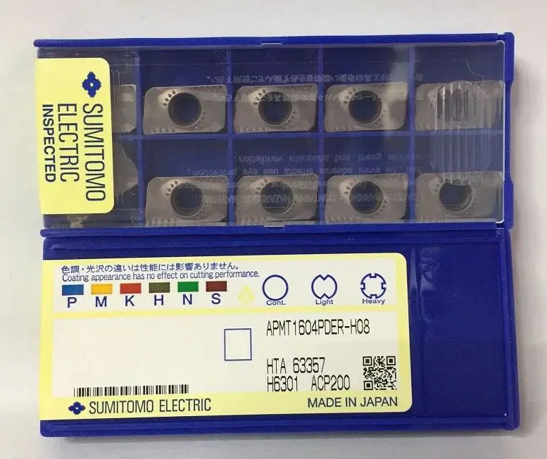 APMT1604PDER-H08 ACP200, APMT1604 PDER H08 Sumitomo Твердосплавный Наконечник для токарного станка вставить фрезерный нож, гарантия качества, высокая стоимость