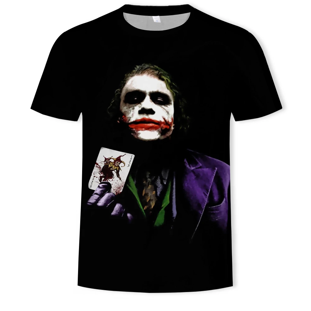 

Summer Men's T-shirt 3D Print Clown Heath Ledger Hip-Hop T-Shirt Unisex Fashion Personality O- neck Tops