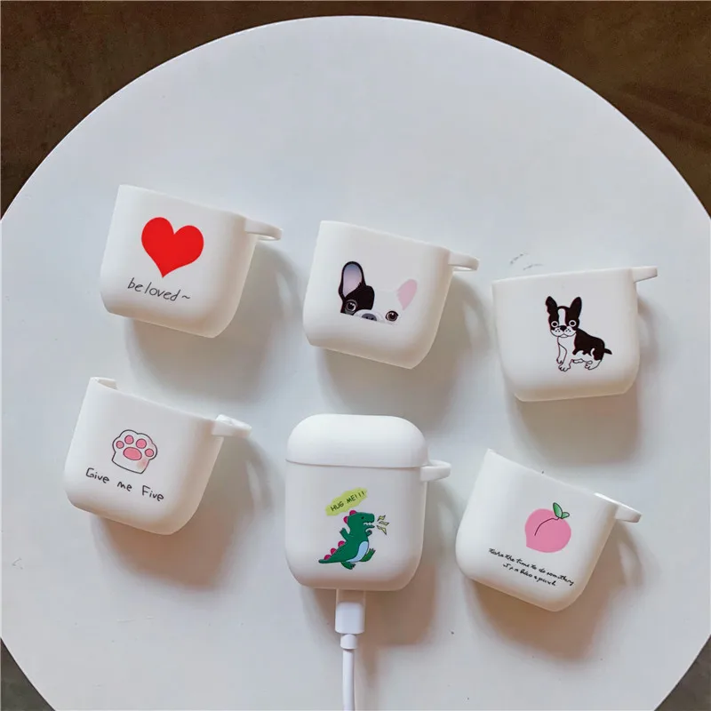 

Luxury Soft Silicone Case for Apple Airpods 2 Case Bluetooth Wireless Earphone for funda Airpods Cover Bags Charging box