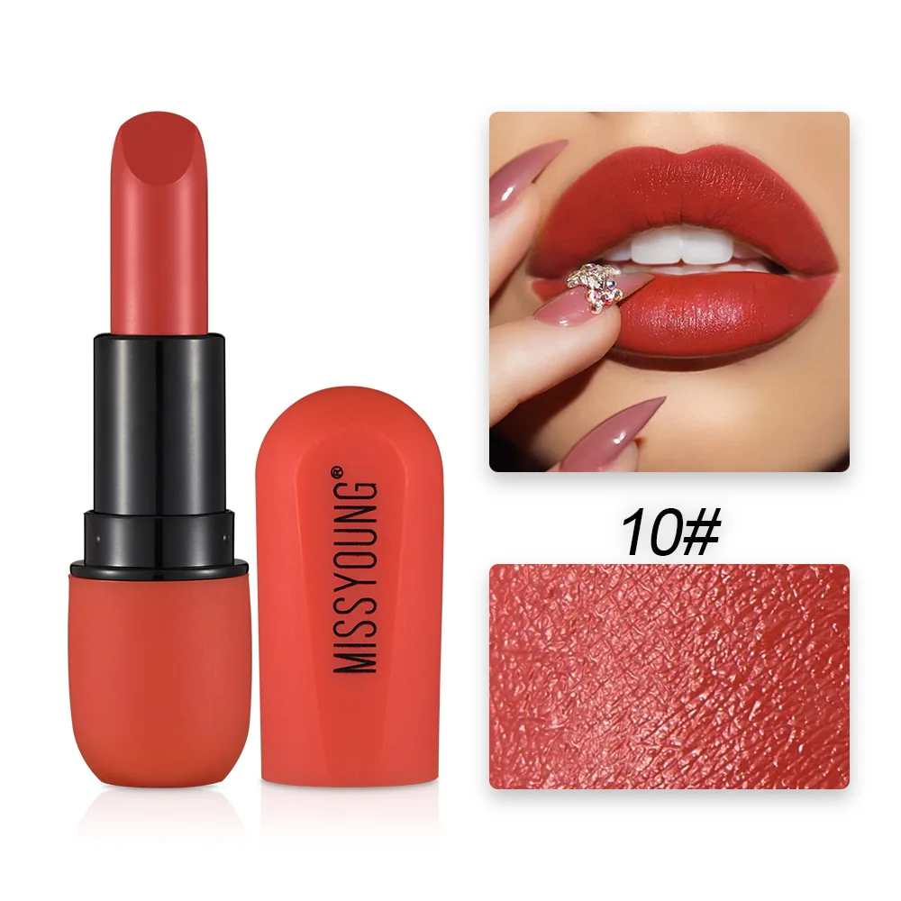 New Fashion Sexy Charming Red Lipstick Matte Waterproof Velvet Lip Stick 12 Colors Pigments Makeup Matte Lipsticks Beauty Lips - Цвет: 10