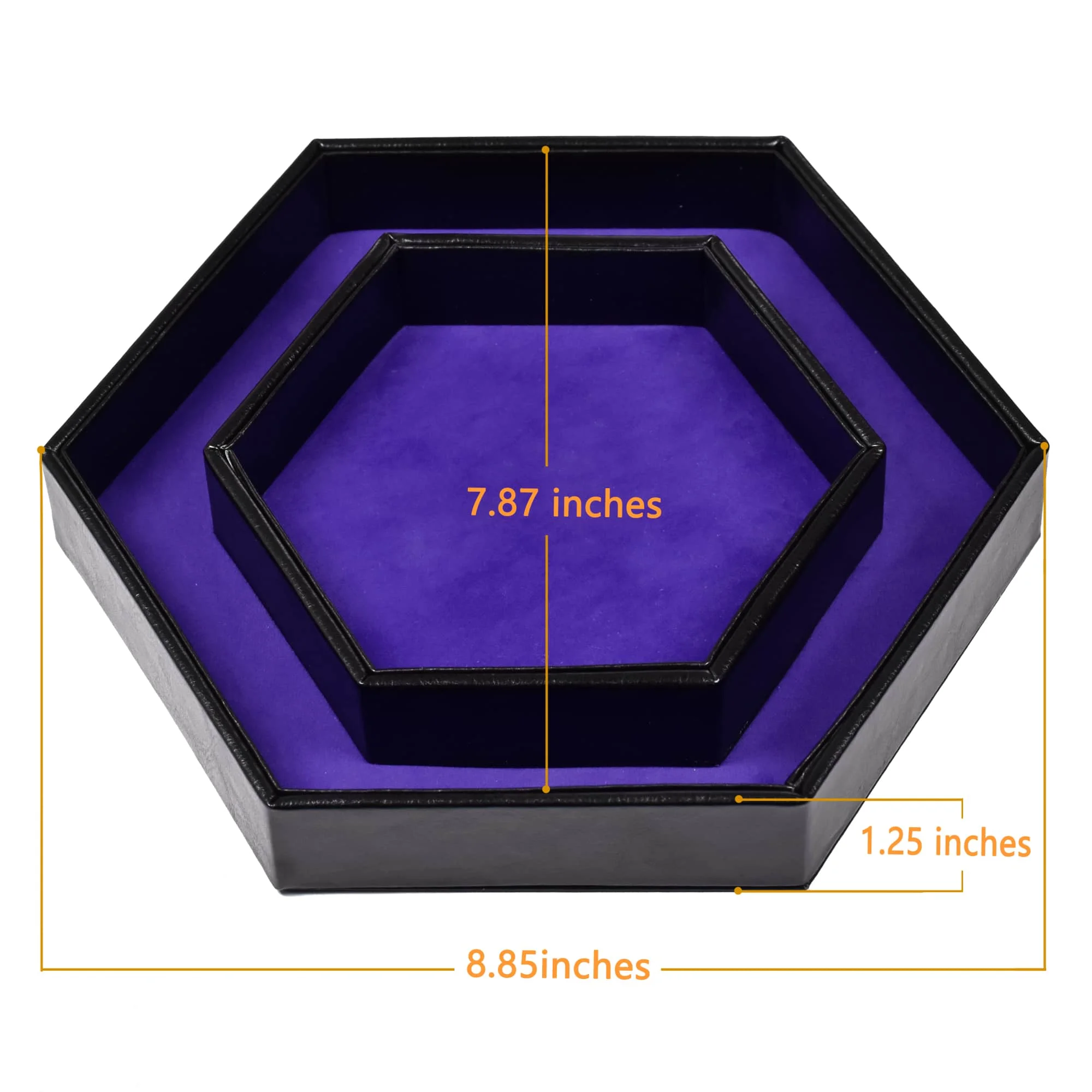 Dice Tray Storage Case 2 in 1 D&D Hexagon Rolling Tray Holder PU Leather