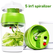Multifunctional Handheld Spiralizer Vegetable Slicer Adjustable Cutter with Container Noodle Spaghetti Maker Spiral Slicer