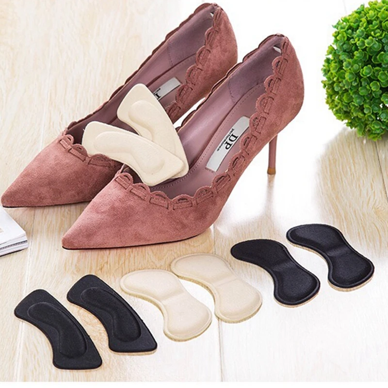 1Pair Heel Pad High Quality Sponge Invisible Back Soft Heel Pads High Heel Shoes Grip Adhesive Liner Cushion Insert Pad Insoles