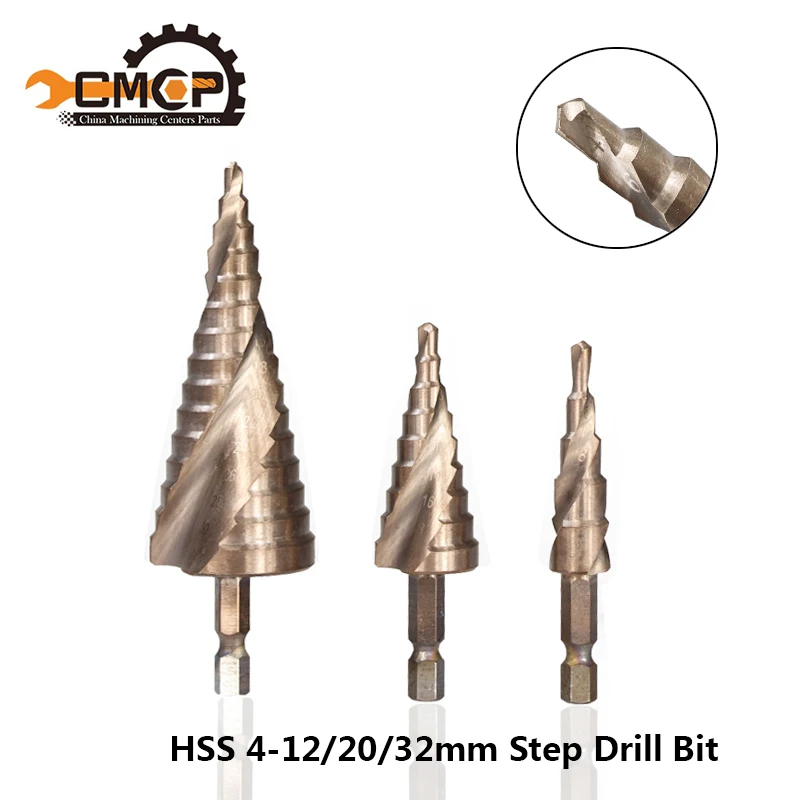 HSS 4-12 мм 4-20 мм 4-30 мм конусное сверло с шестигранным хвостовиком спиральное ступенчатое сверло с тиканским покрытием пагода сверло Металл Дерево отверстие резак
