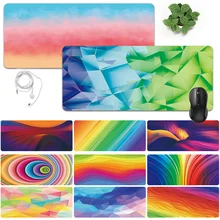

Smooth Extra Large Office Computer Desk Mat Waterproof PU Leather Mouse Pad Watercolor Pattern Big Game Keyboard Mouse Mat