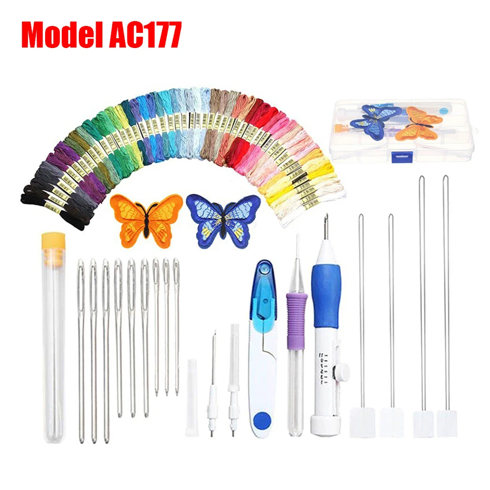 MIUSIE DIY Embroidery Pen Set Knitting Sewing Tool Kit Punch Needle  Stitching 1.3 mm 1.6mm