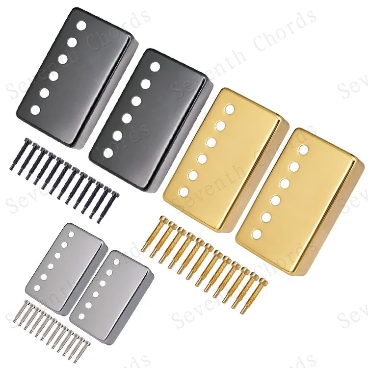 

A Set Metal Brass 6 Hole Humbucker Pickup Covers With Polepiece Screws for LP Electric Guitar Replacement