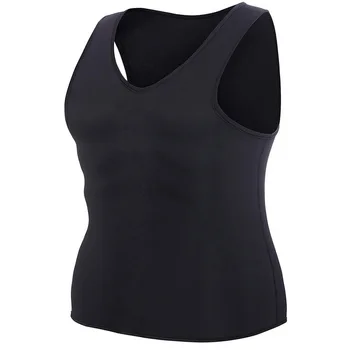 

Men Neoprene Waist Trainer Weight Loss Sauna Sweat Vest Compression Body Shaper Workout Shirt Sport Vest Gym Clothing 2020 Nylon