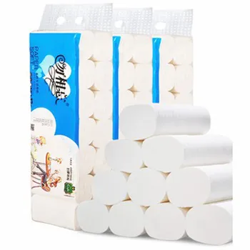 

14 Rolls Coreless White Toilet Paper Three-Layer Thick Roll Paper Absorbent Skin-Friendly Fabric Non-Smell Home Accessorie