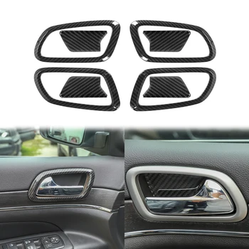 

Car Interior Door Handles Bowl Trim Cover Stickers for Jeep Grand Cherokee 2011+ Carbon Fiber Look Mouldings Accessories 8Pcs