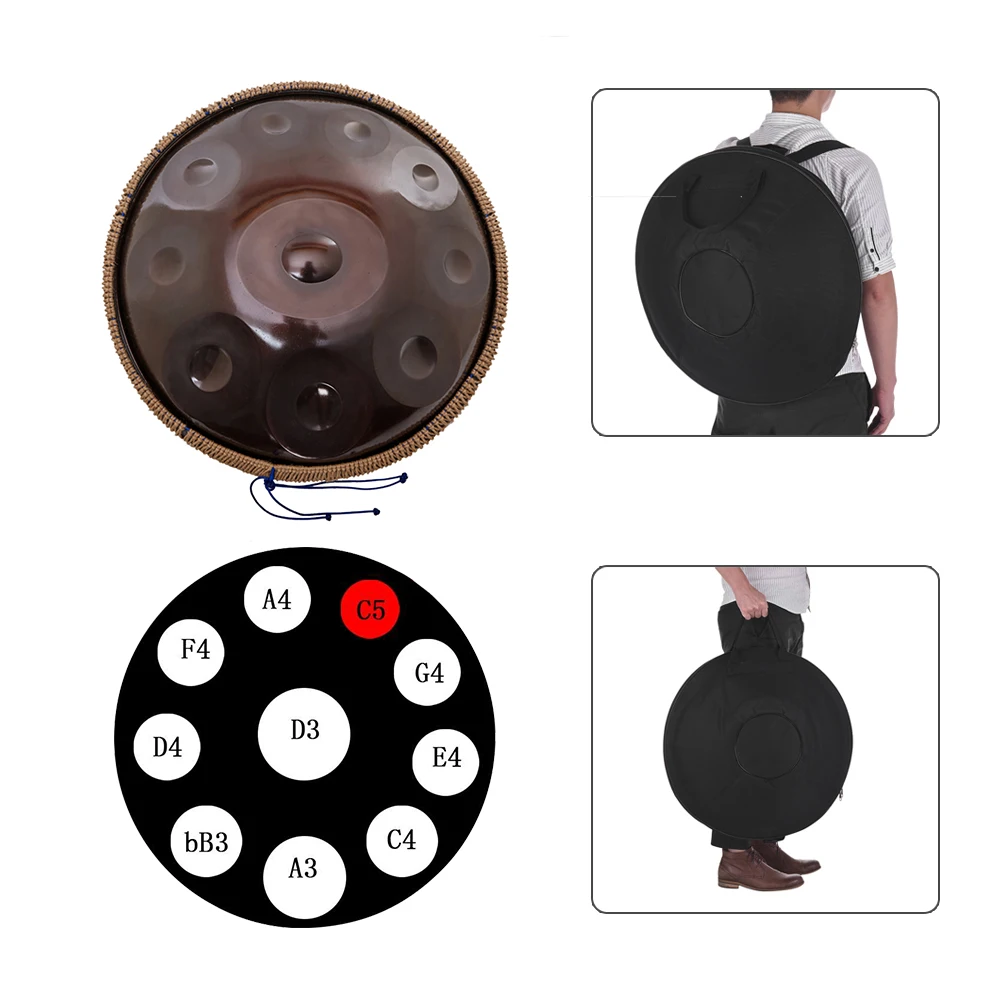 10 нот Профессиональная ручная кастрюля Handpan барабан ручной работы висячий барабан с HandPan сумка висячий барабан стенд хороший звук