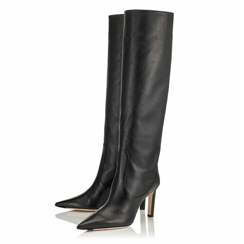 Arden Furtado/Модная женская обувь; зимние пикантные элегантные сапоги с острым носком, на шпильке, на молнии; серые сапоги до колена; большие размеры
