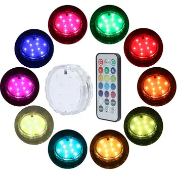 

10LED RGB Waterproof Light Remote Control Underwater Night Lamp Party Decoration Good Transmittance and Uniform Lighting