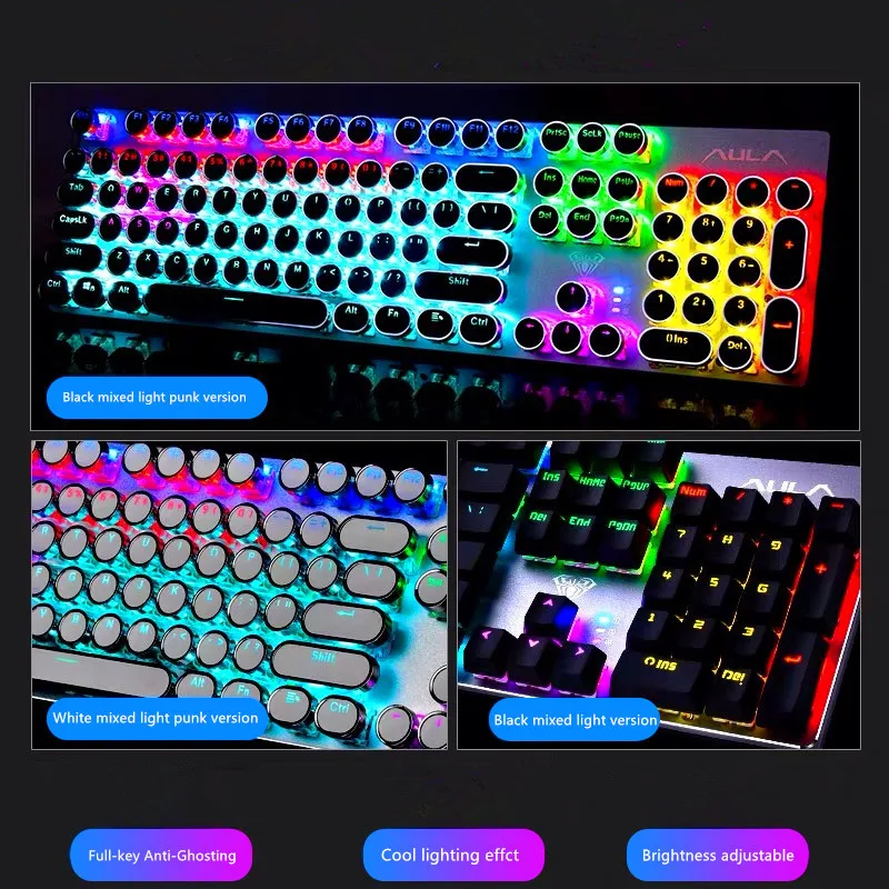 AULA Gaming Keyboard and Mouse Mechanical Switch Blue Keyboard Gamer Wired Switch Gaming Mouse Set with Backlight for PC Laptop