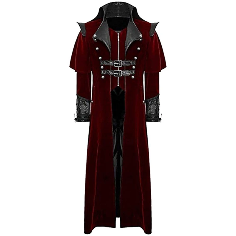 HEFLASHOR классический костюм вампира для косплея куртка однотонный Длинный жилет