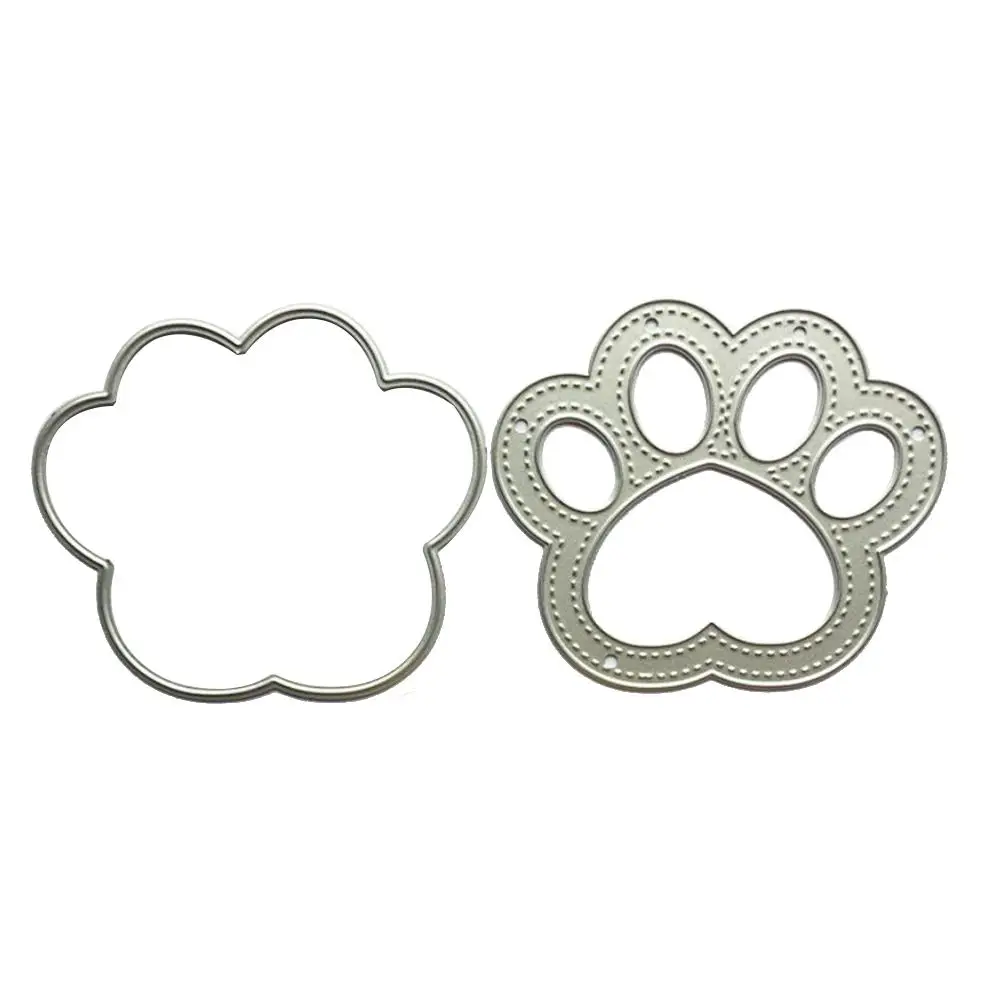 

Dog Cat Footprint Cutting Dies Metal Embossing Stencil For DIY Embossing Photo Album Decorative Paper Cards